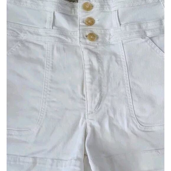 Anthropologie Pilcro Wanderer White Denim Jean Shorts Women 30 High Rise 8 - Picture 7 of 14